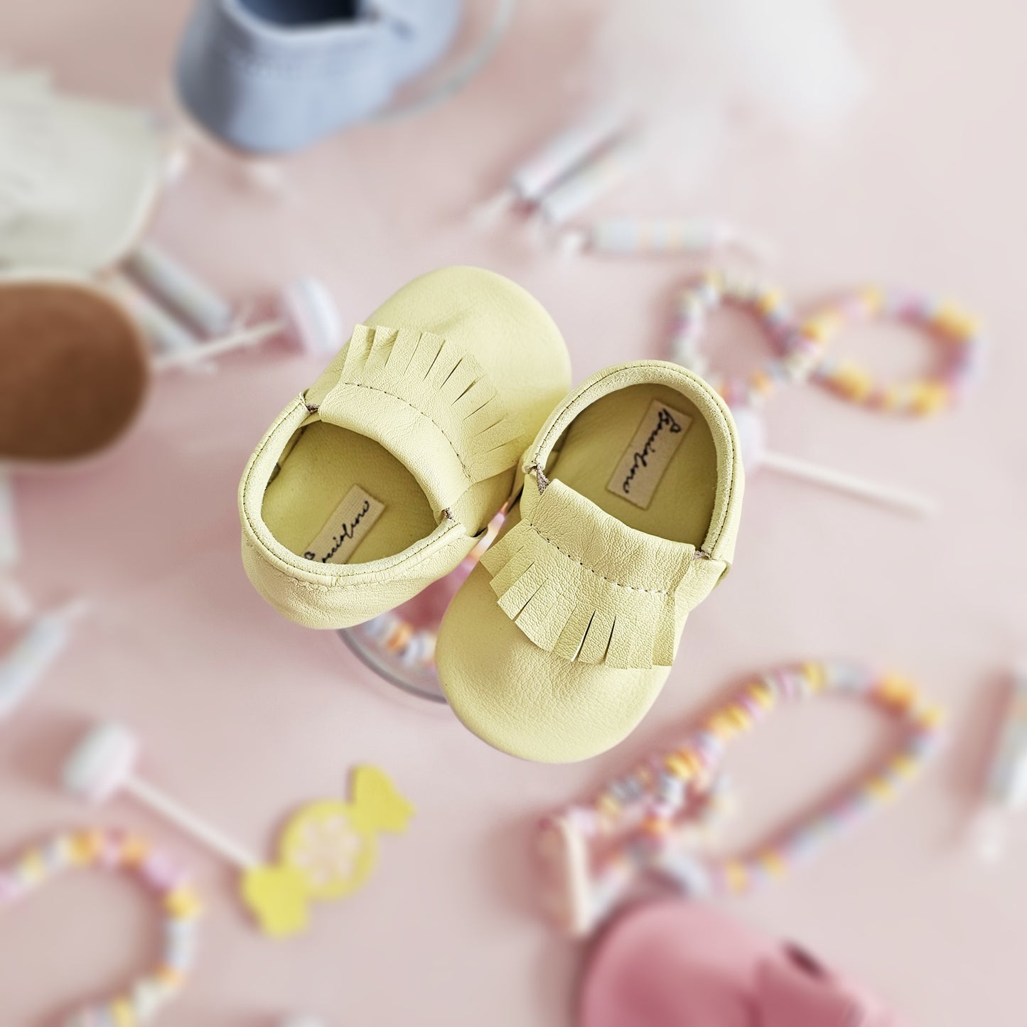 Marshmallow – Premium Soft Leather Crawling Baby Shoes Fringe