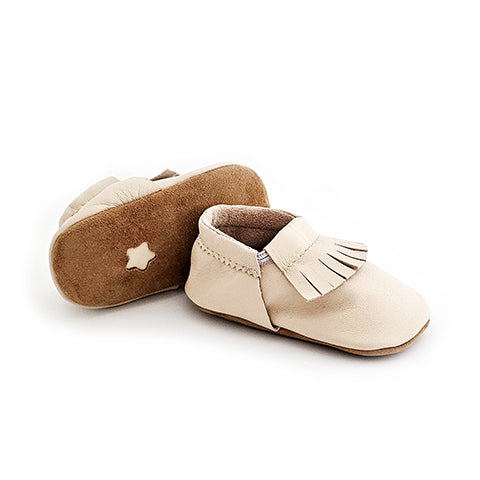 Marshmallow – Premium Soft Leather Crawling Baby Shoes Fringe